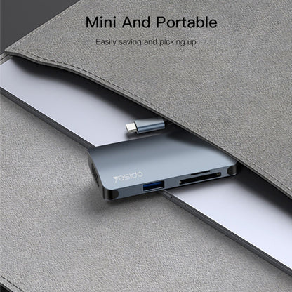 Hub USB-C Yesido HB16, 7in1, Grigio