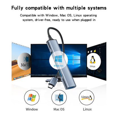 Hub USB-C Yesido HB17, 4en1, Gris