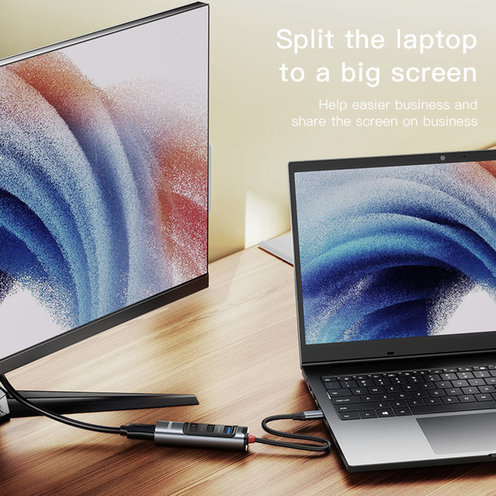 Hub USB-C Yesido HB22, 5en1, Gris