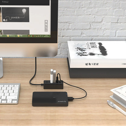 USB-Hub Orico W5P-U2-100, 4 x USB-A, 1m, Schwarz