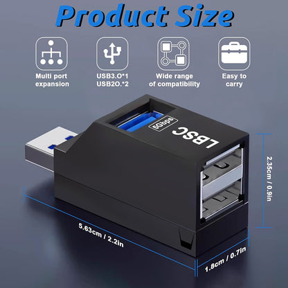 Hub USB Techsuit H11 EchoLink, 3en1, Noir