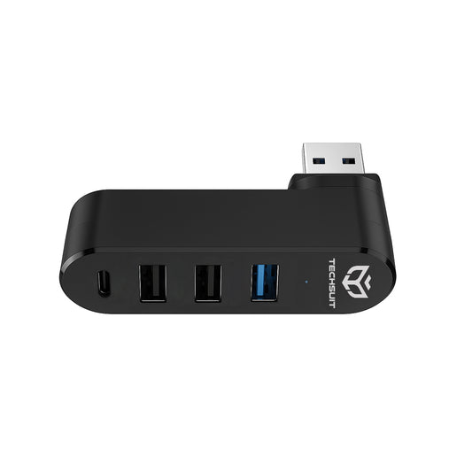 Hub USB Techsuit H17 SplitterNode, 4in1, Nero