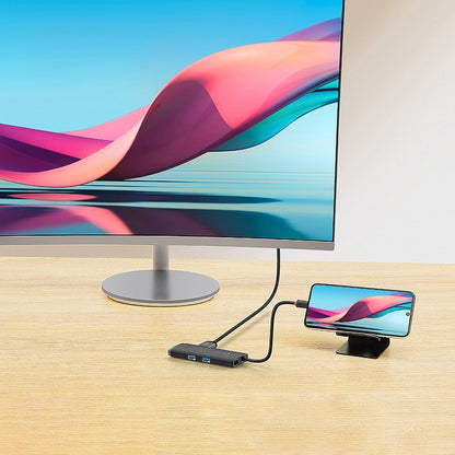 Hub USB-C Baseus Lite, 2 x USB-A 3.0 - 1 x USB-C - 1 x HDMI - 1 x SD - 1 x microSD, Noir WKQX050101