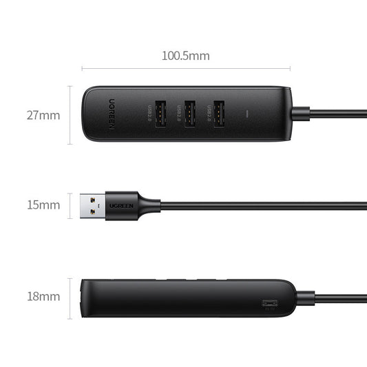 Hub USB UGREEN CM416, 4 x USB-A 3.0, 1m, Noir