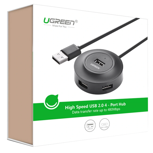 USB-Hub UGREEN CR106, 4 x USB-A, 1m, Schwarz