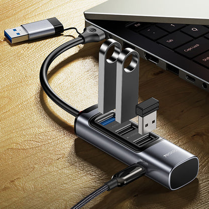 Hub USB / USB-C Yesido HB19, 4en1, Gris