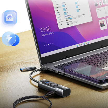 Hub USB / USB-C Yesido HB19, 4en1, Gris