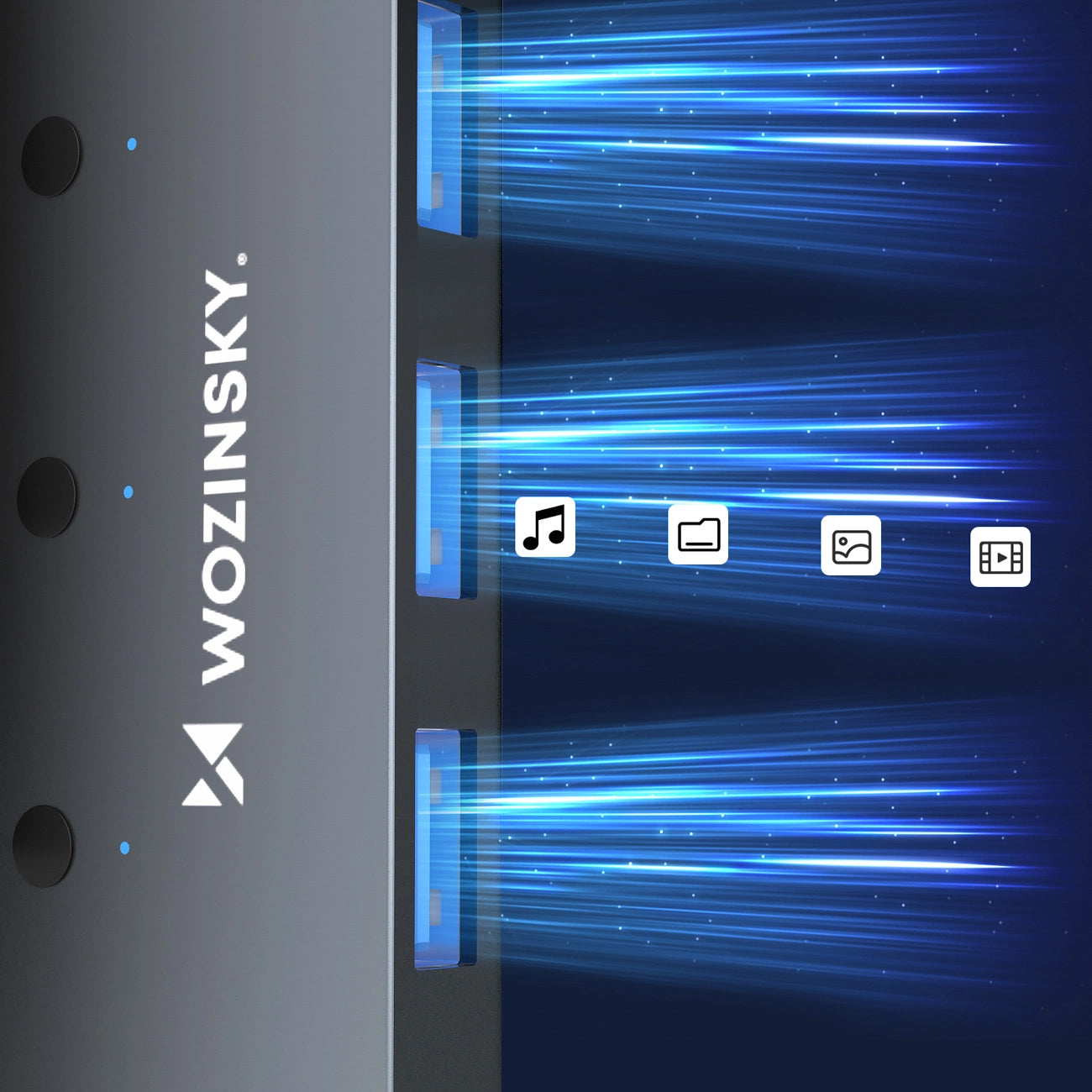 Hub USB WZK WHS080YSS, 4 x USB-A 3.0, Grigio