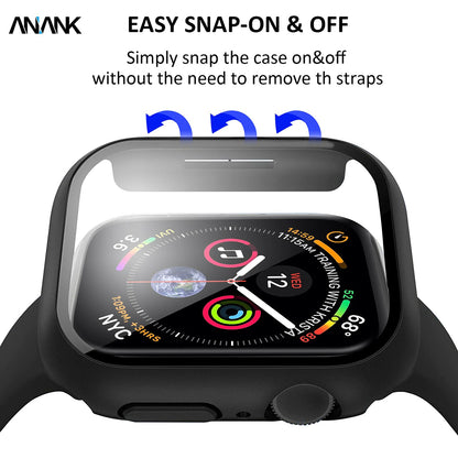 Custodia Anank Screen Guard per Apple Watch Series 7 41mm, Nera