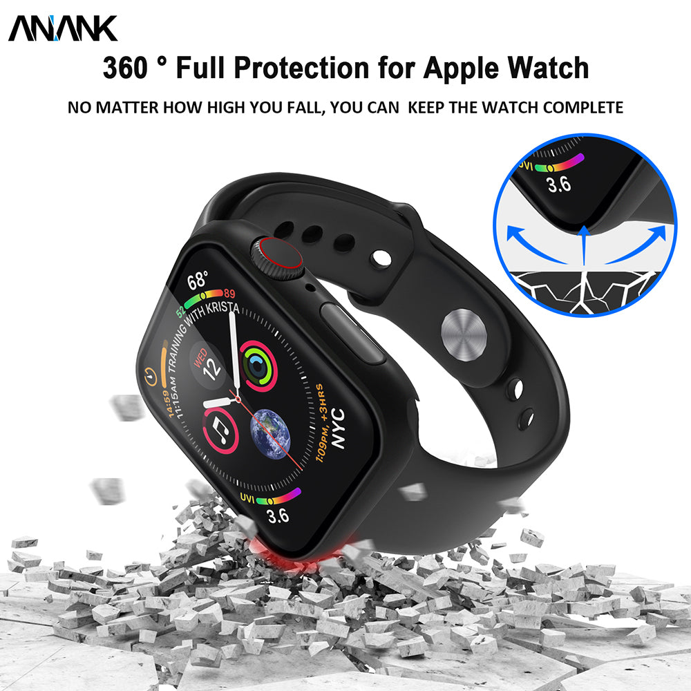 Custodia Anank Screen Guard per Apple Watch Series 7 41mm, Nera