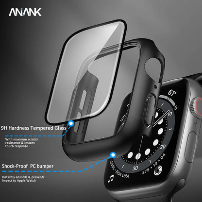 Custodia Anank Screen Guard per Apple Watch Series 7 45mm, Nera