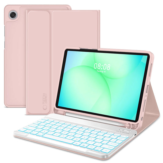 Schutzhülle mit Tastatur für Samsung Galaxy Tab A11+ / Tab A9+, Tech-Protect, SC PEN, Rosa
