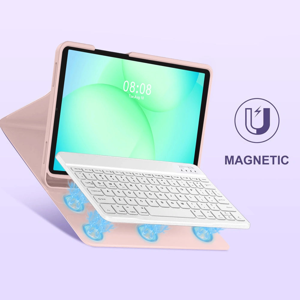 Schutzhülle mit Tastatur für Samsung Galaxy Tab A11+ / Tab A9+, Tech-Protect, SC PEN, Rosa