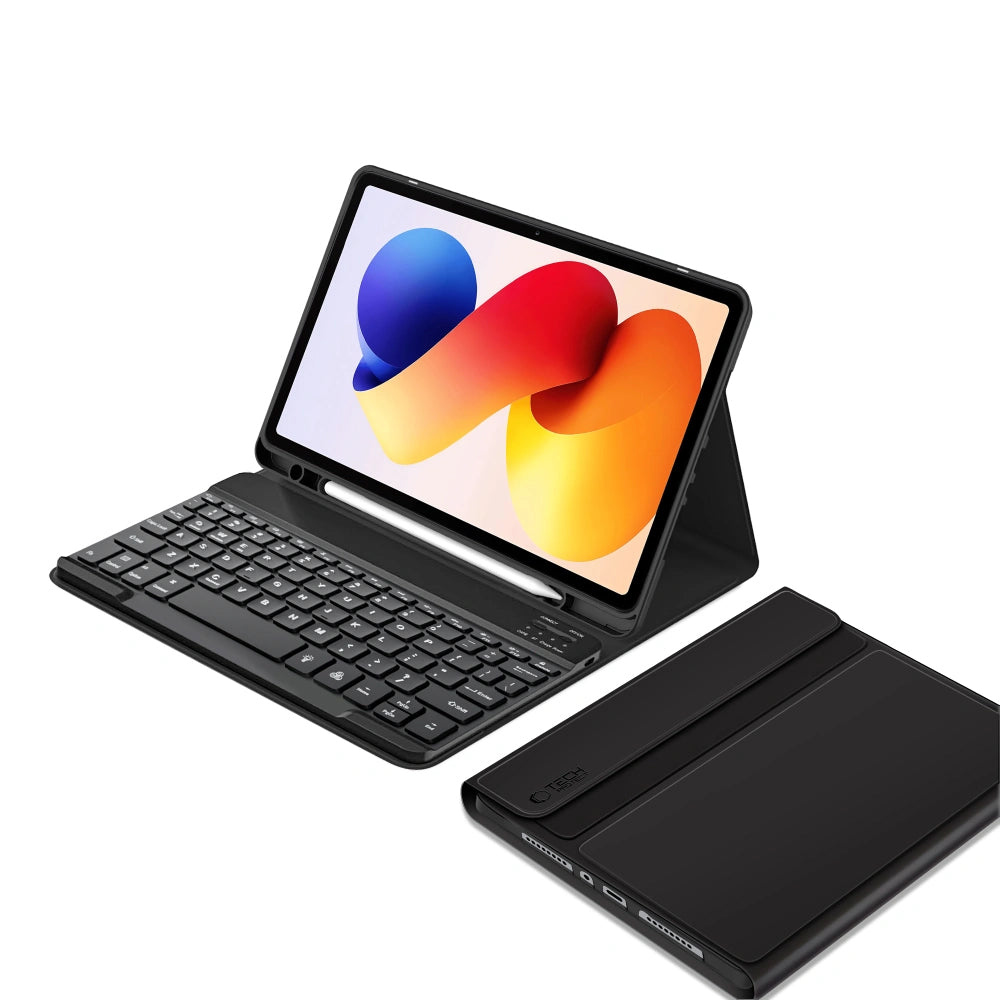 Custodia con tastiera per Xiaomi Poco Pad M1 / Redmi Pad 2 Pro, Tech-Protect, SC PEN, Nera