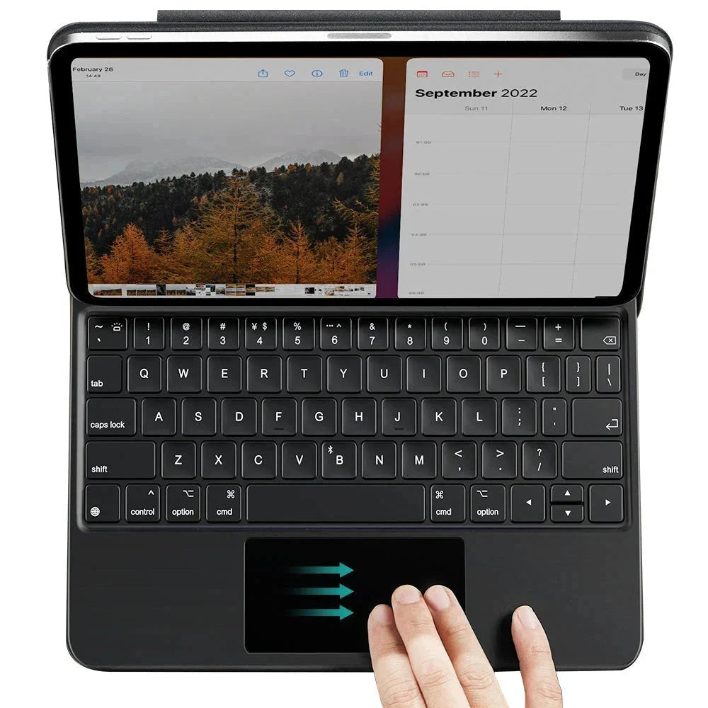 Housse avec clavier pour Apple iPad (2025) / (2022), ESR, Rebound New, Noire