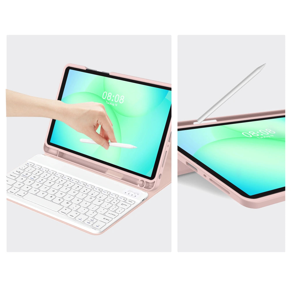 Schutzhülle mit Tastatur für Samsung Galaxy Tab A11+ / Tab A9+, Tech-Protect, SC PEN, Rosa