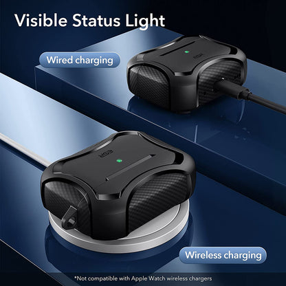 ESR Cyber Armor Tough Hülle für Apple AirPods Pro Serie, Schwarz