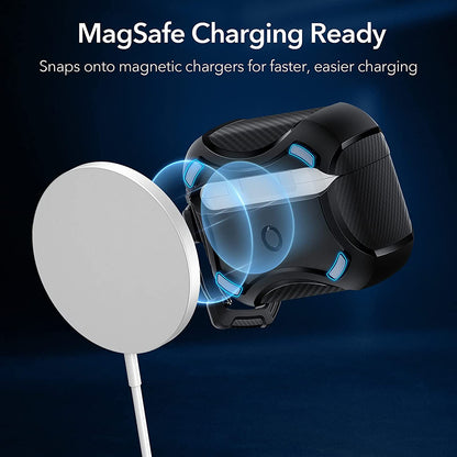 ESR Cyber Armor Tough Hülle für Apple AirPods Pro Serie, Schwarz