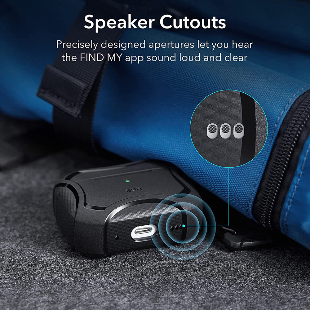 ESR Cyber Armor Tough Hülle für Apple AirPods Pro Serie, Schwarz