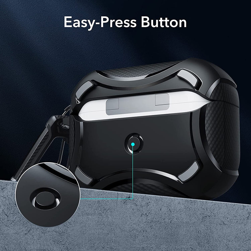 ESR Cyber Armor Tough Hülle für Apple AirPods Pro Serie, Schwarz