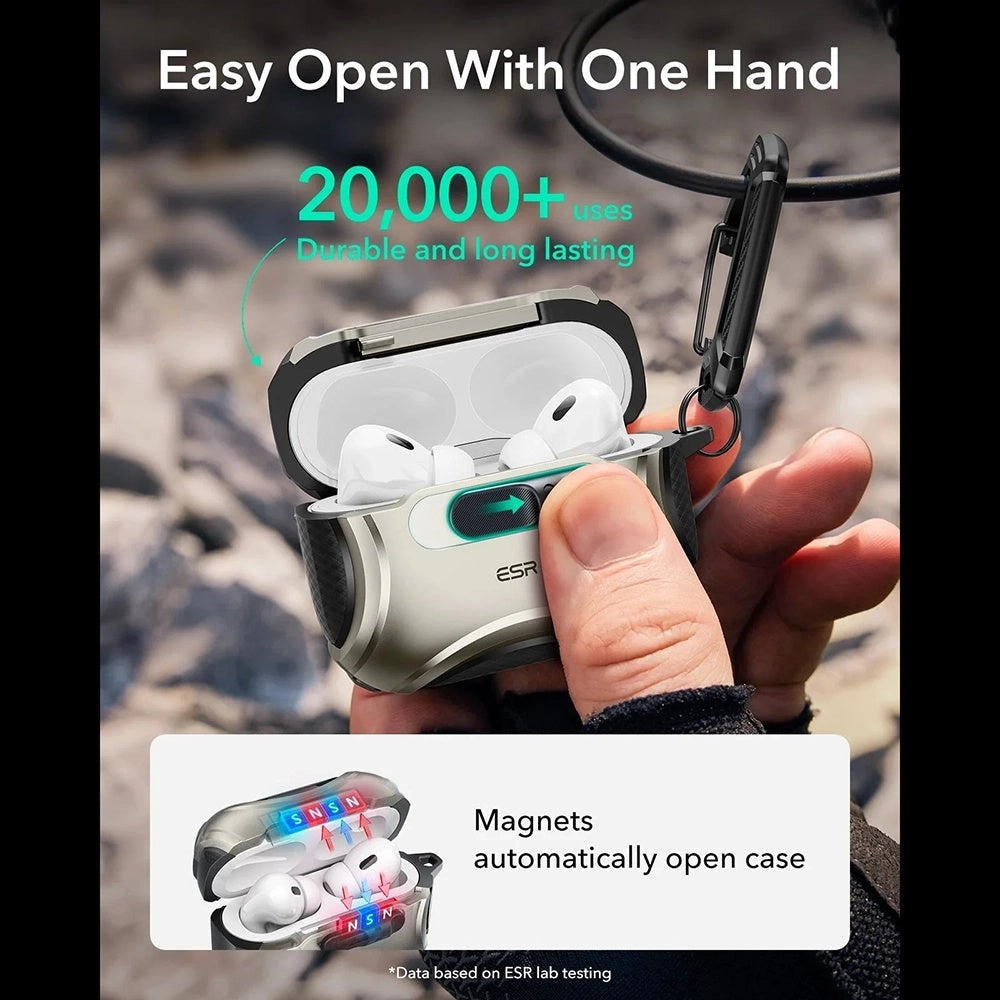 Étui ESR Cyber FlickLock pour Apple AirPods Pro 3, Gris