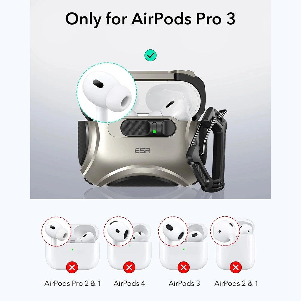 Étui ESR Cyber FlickLock pour Apple AirPods Pro 3, Gris