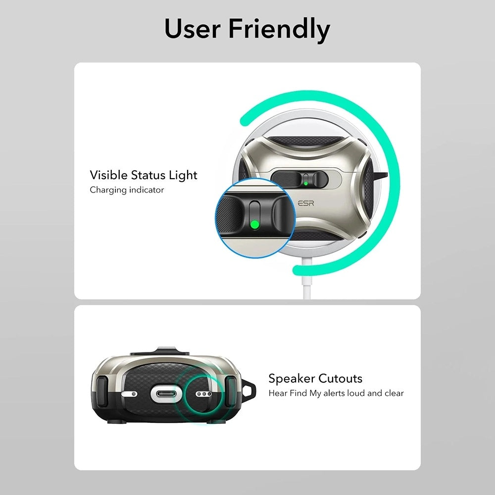 Étui ESR Cyber FlickLock pour Apple AirPods Pro 3, Gris