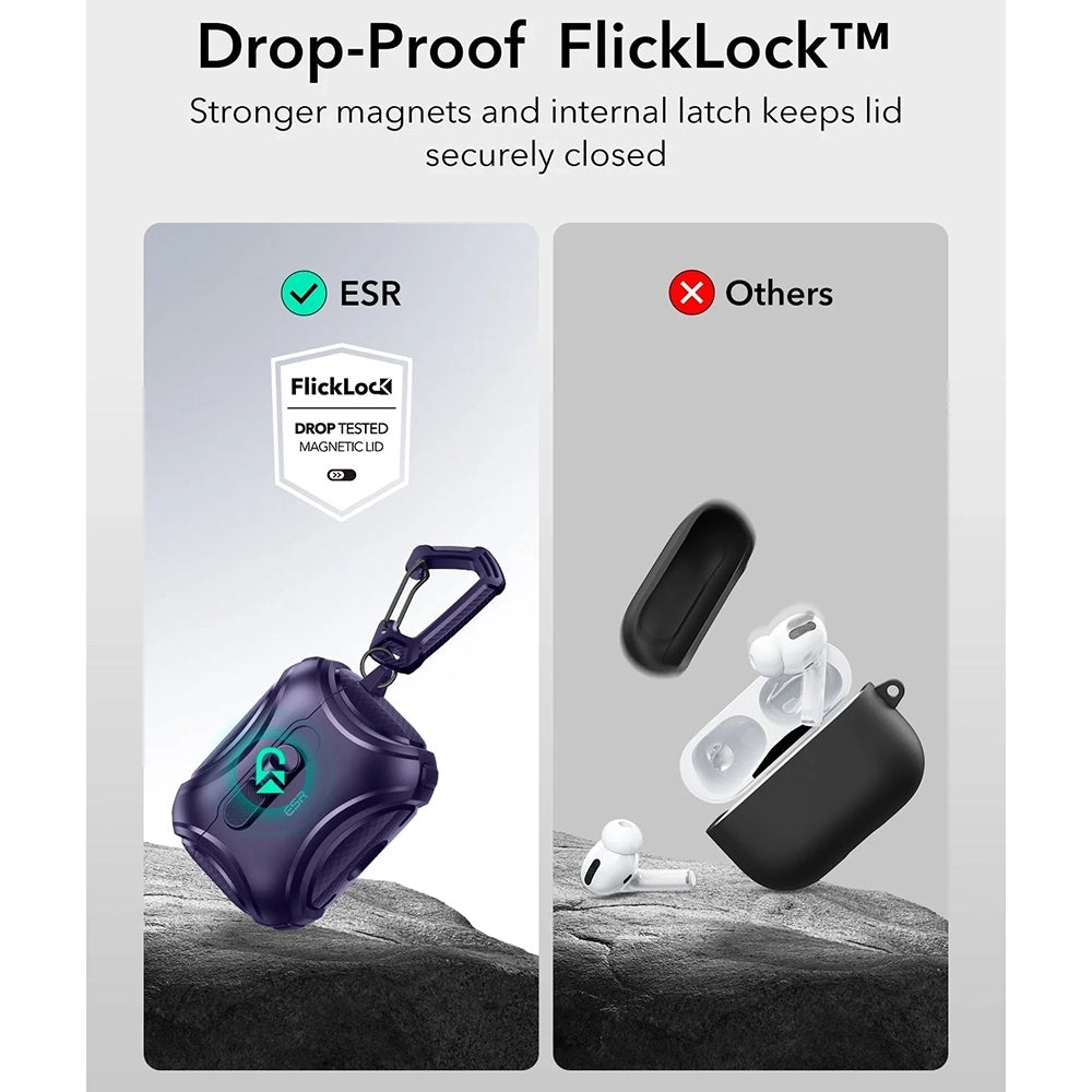 Étui ESR Cyber FlickLock pour Apple AirPods Pro 3, Mauve