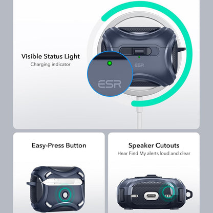 Custodia ESR Cyber per Apple AirPods Pro Series, Blu