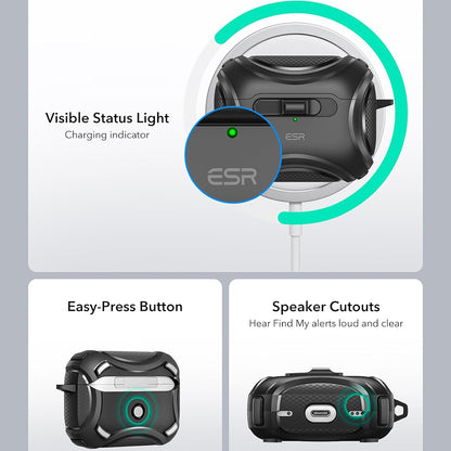 Custodia ESR Cyber per Apple AirPods Pro Series, Nera