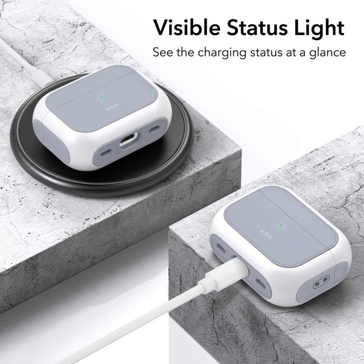 Custodia ESR Orbit Hybrid per Apple Airpods Pro 3, Bianca