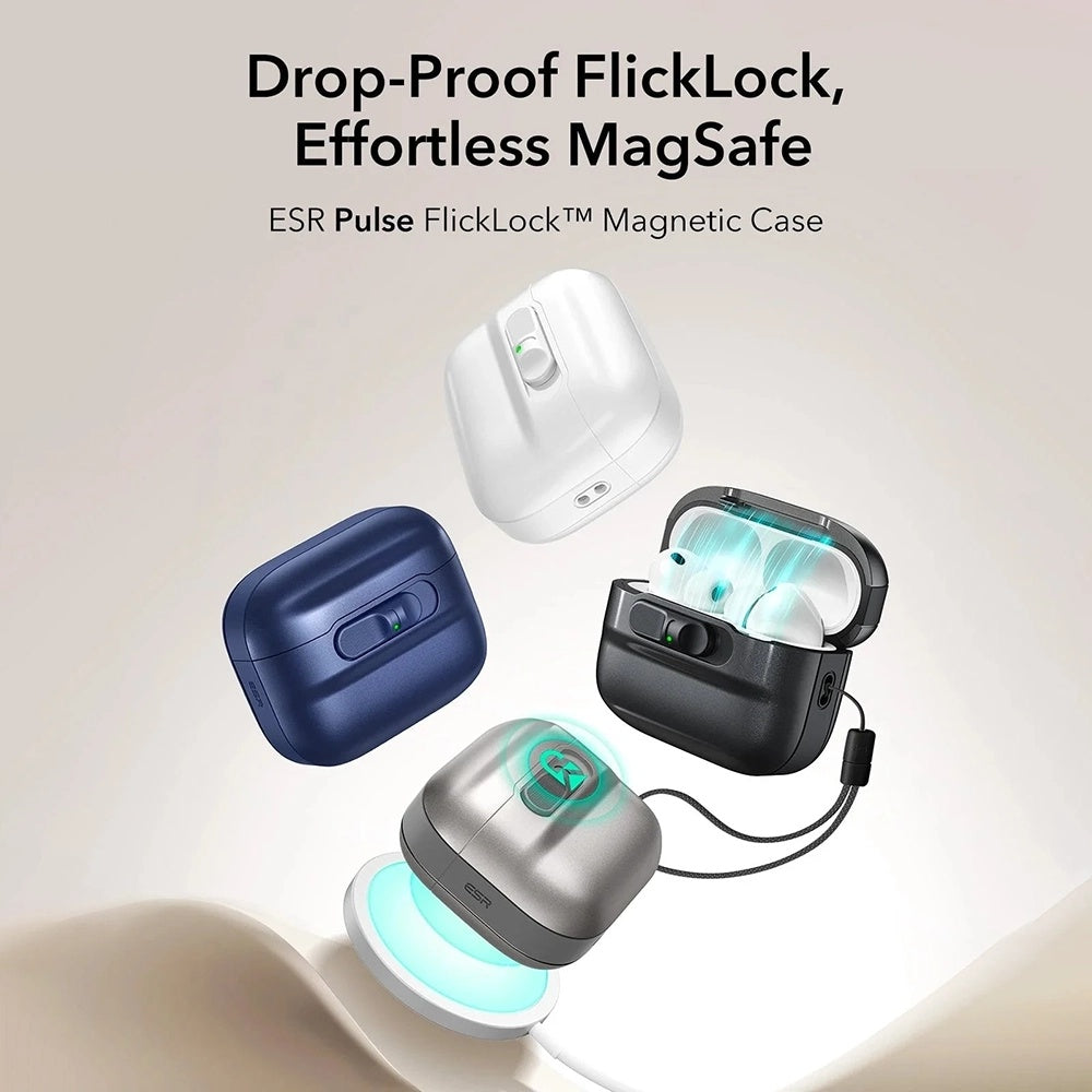 ESR Pulse Magnetic FlickLock Hülle für Apple AirPods Pro 3, Schwarz