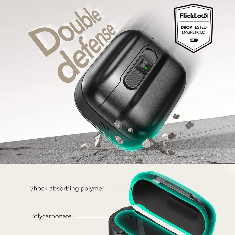 ESR Pulse Magnetic FlickLock Hülle für Apple AirPods Pro 3, Schwarz