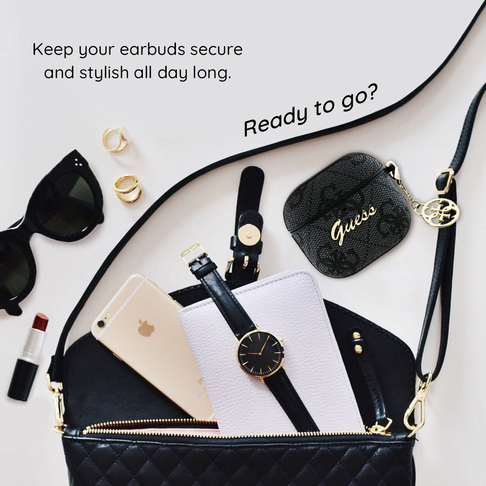 Guess 4G Charm Hülle für Apple AirPods 4, Schwarz