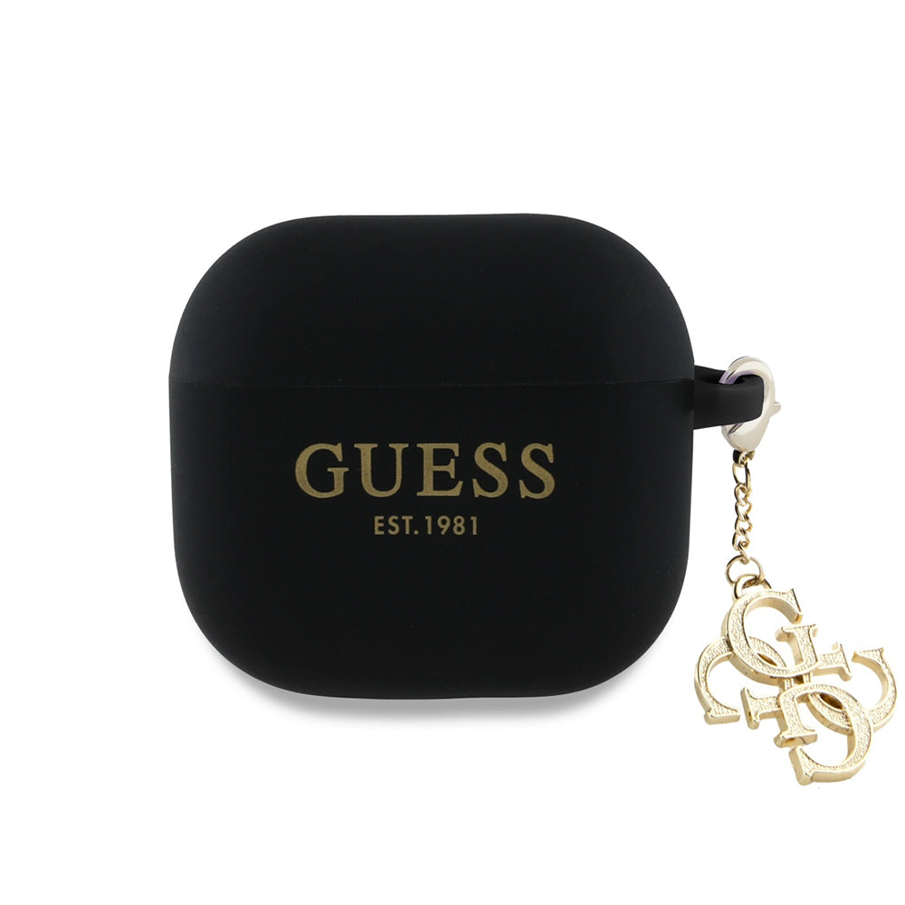 Étui Guess W/4G Charm pour Apple AirPods 4, Noir