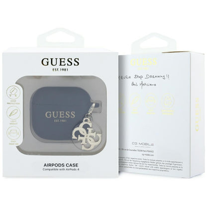 Étui Guess W/4G Charm pour Apple AirPods 4, Noir