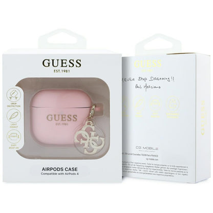 Étui Guess W/4G Charm pour Apple AirPods 4, Rose