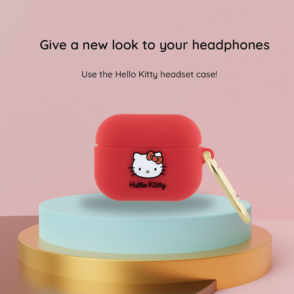 Hello Kitty 3D Kitty Head Hülle für Apple AirPods Pro 2, Rosa