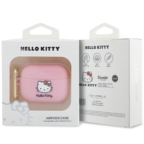 Hello Kitty 3D Kitty Head Hülle für Apple AirPods Pro 2, Rosa