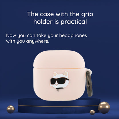 Custodia Karl Lagerfeld 3D Choupette's Head per Apple AirPods 4, Rosa