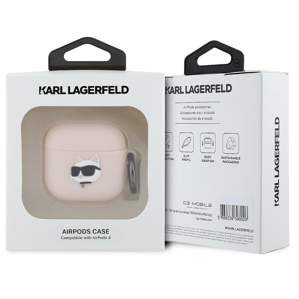 Custodia Karl Lagerfeld 3D Choupette's Head per Apple AirPods 4, Rosa