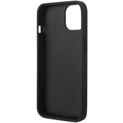 Custodia per Apple iPhone 14 Plus, Karl Lagerfeld, Saffiano Monogram Metal Logo, Nera