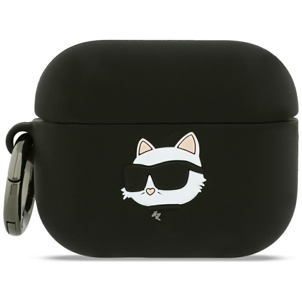 Karl Lagerfeld Silikonhülle Choupette's Head 3D für Apple AirPods Pro 3, Schwarz