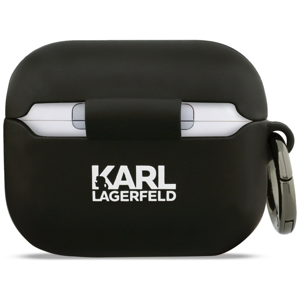 Karl Lagerfeld Silikonhülle Choupette's Head 3D für Apple AirPods Pro 3, Schwarz