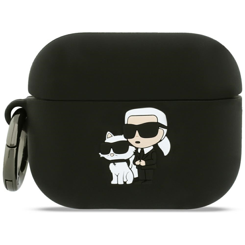 Étui Karl Lagerfeld Silicone Karl & Choupette 3D pour Apple AirPods Pro 3, Noir