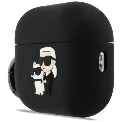 Étui Karl Lagerfeld Silicone Karl & Choupette 3D pour Apple AirPods Pro 3, Noir