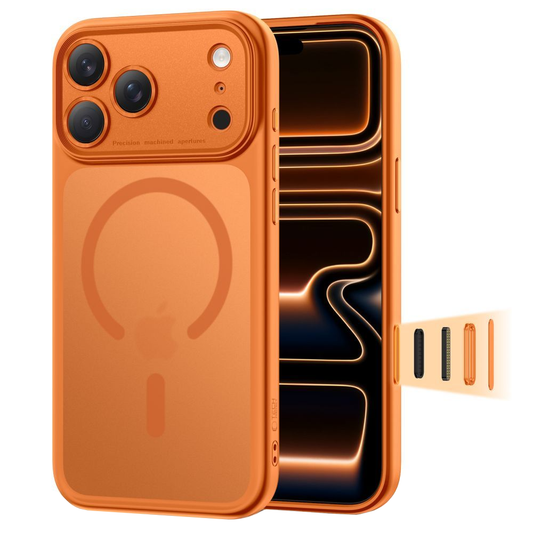 Custodia MagSafe per Apple iPhone 17 Pro, Tech-Protect, MagPeak, Arancione Opaco