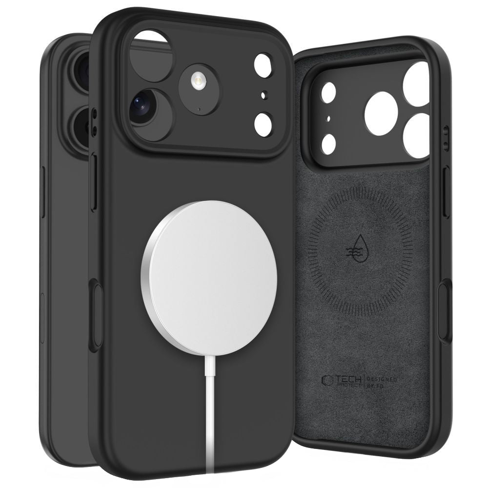 Custodia MagSafe per Apple iPhone 17 Pro Max, Tech-Protect, Silicone, Nera