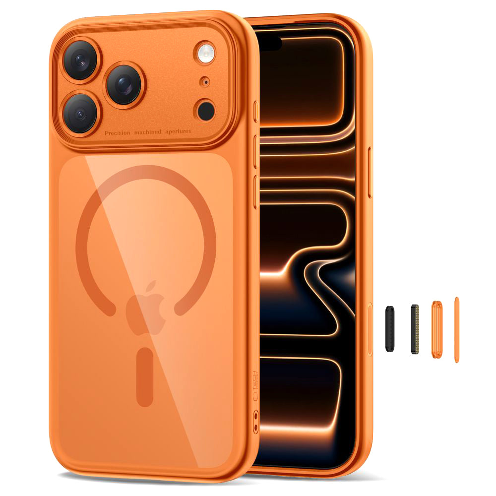 Coque MagSafe pour Apple iPhone 17 Pro Max, Tech-Protect, MagPeak, Orange