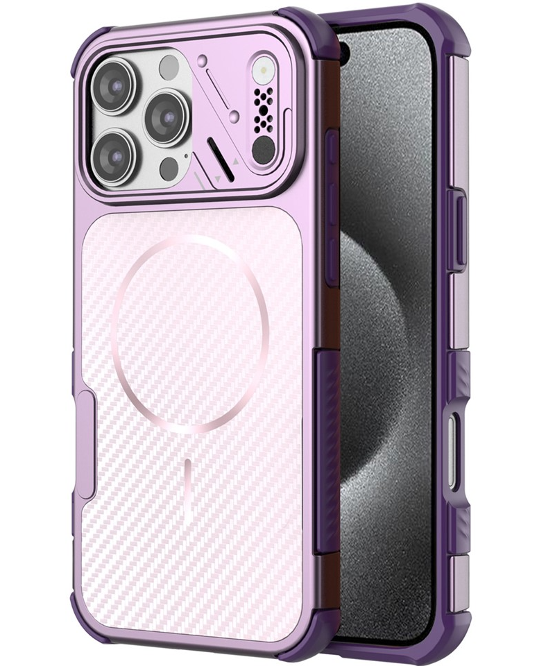 MagSafe Case for Apple iPhone 16 Pro, OEM, Carbon and Corner Protection, Purple